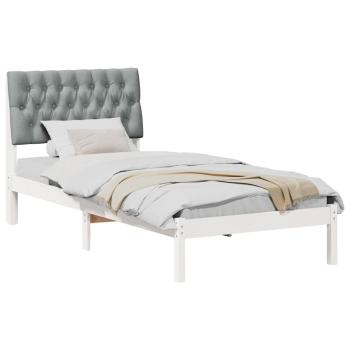 Bettgestell mit gepolstertem Kopfteil Weiß 90 x 190 cm