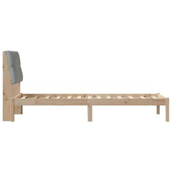 Bettgestell mit gepolstertem Kopfteil Braun 75 x 190 cm