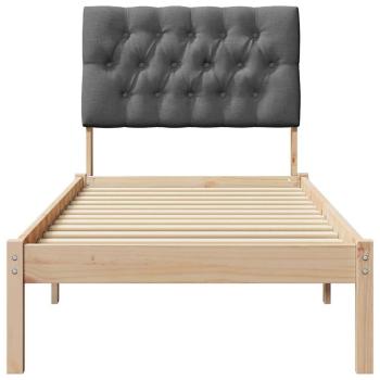 Bettgestell mit gepolstertem Kopfteil Braun 75 x 190 cm