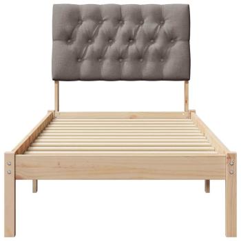 Bettgestell mit gepolstertem Kopfteil Braun 75 x 190 cm