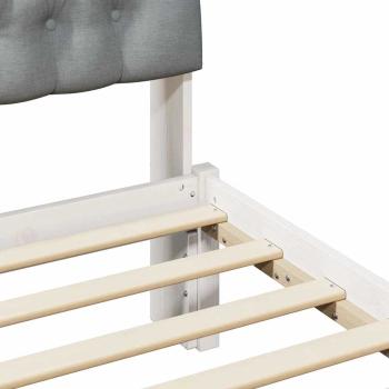 Bettgestell mit gepolstertem Kopfteil Weiß 75 x 190 cm