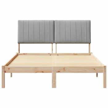 Bettgestell mit Kopfteil Braun 135 x 190 cm Stoff