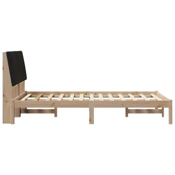 Bettgestell mit Kopfteil Braun 120 x 190 cm Stoff