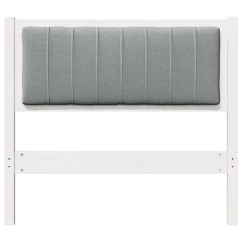 Gepolstertes Kopfteil Weiß 90 cm Massivholz Kiefer und Stoff