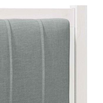 Gepolstertes Kopfteil Weiß 90 cm Massivholz Kiefer und Stoff