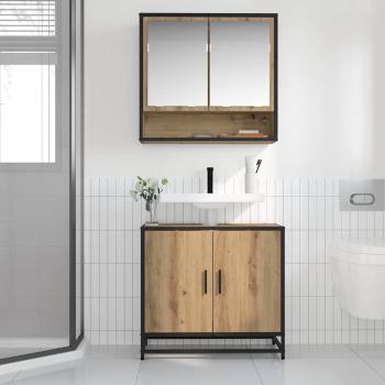 Badezimmer Waschbecken Schrank Artisan-Eiche 65 x 33 x 60 cm