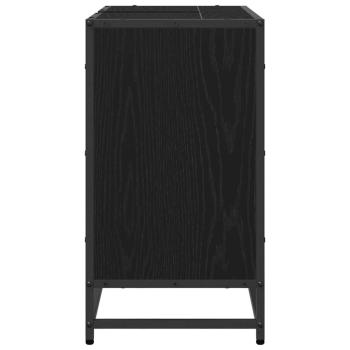 Badezimmer Waschbecken Schrank mit Tür Schwarz Eichen-Optik