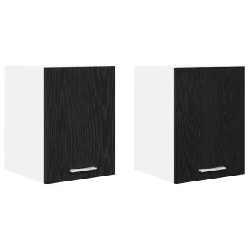 Hängeschrank Riga 2 pcs Schwarze Eiche und Weiß 30 x 31 x 40 cm