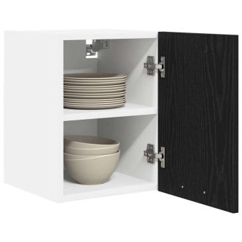 Hängeschrank Riga 2 pcs Schwarze Eiche und Weiß 30 x 31 x 40 cm
