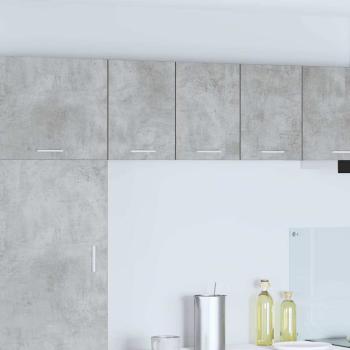 ARDEBO.de - Hängeschrank 2 stk. Betongrau und Weiß Holzwerkstoff