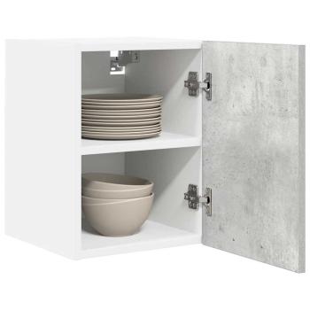 Hängeschrank 2 stk. Betongrau und Weiß Holzwerkstoff