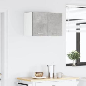 Hängeschrank 2 stk. Betongrau und Weiß Holzwerkstoff