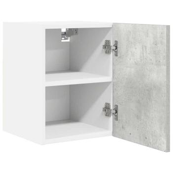 Hängeschrank 2 stk. Betongrau und Weiß Holzwerkstoff