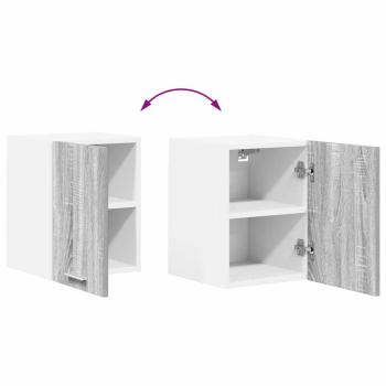 Hängeschrank mit Tür Riga Grau Sonoma und Weiß 30 x 31 x 40 cm