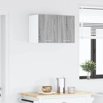 Hängeschrank mit Tür Riga Grau Sonoma und Weiß 30 x 31 x 40 cm