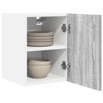 Hängeschrank 2 stk. Grau Sonoma und Weiß Holzwerkstoff