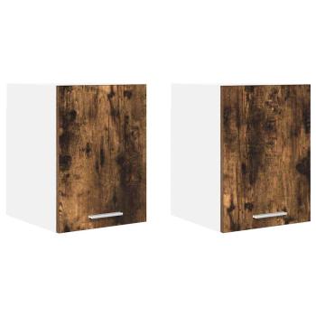 Hängeschrank 2 stk. Altes Holz und Weiß Holzwerkstoff
