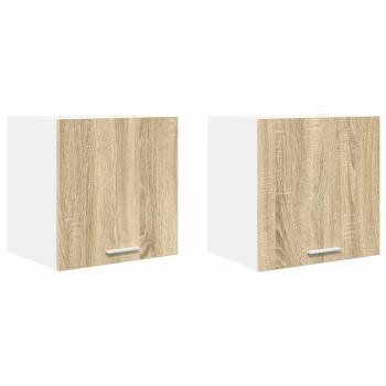 Hängeschrank Riga 2 pcs Sonoma-Eiche und Weiß 40 x 31 x 40 cm