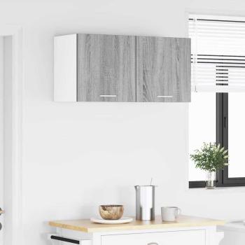 Hängeschrank mit Tür Riga Grau Sonoma und Weiß 40 x 31 x 40 cm