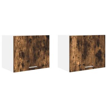 Hängeschrank mit Regal Riga 2 pcs Geräucherte Eiche und Weiß
