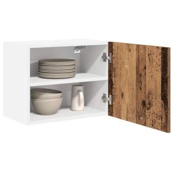 Hängeschrank 2 stk. Altes Holz und Weiß Holzwerkstoff