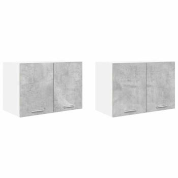 ARDEBO.de - Hängeschrank Riga 2 pcs Betongrau und Weiß 60 x 31 x 40 cm