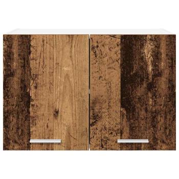 Hängeschrank mit Regal Riga Altes Holz und Weiß 60 x 31 x 40 cm