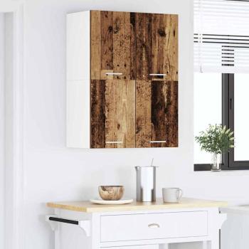 Hängeschrank Riga 2 pcs Altes Holz und Weiß 60 x 31 x 40 cm