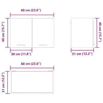 Hängeschrank Riga Artisan-Eiche und Weiß 60 x 31 x 40 cm