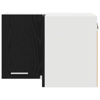 Hängeschrank Riga Schwarze Eiche und Weiß 57 x 57 x 40 cm