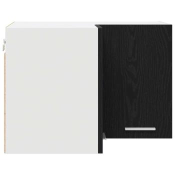 Hängeschrank Riga Schwarze Eiche und Weiß 57 x 57 x 40 cm