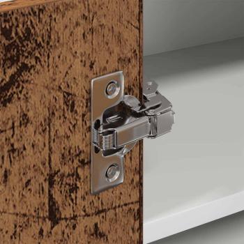 Hängeschrank mit Regal Riga Altes Holz und Weiß 57 x 57 x 40 cm