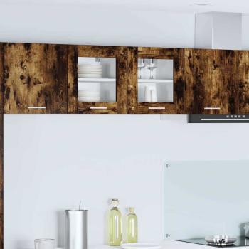 ARDEBO.de - Hängeschrank mit Regal Riga Geräucherte Eiche 40 x 31 x 40 cm