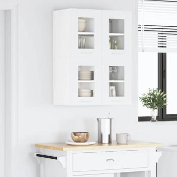 ARDEBO.de - Hängeschrank mit Regal Riga Weiß 60 x 31 x 40 cm Holzwerkstoff