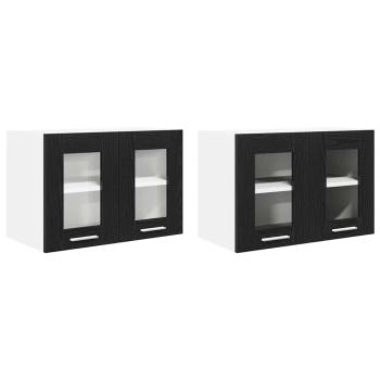 Hängeschrank Riga 2 pcs Schwarz Eichen-Optik 60 x 31 x 40 cm