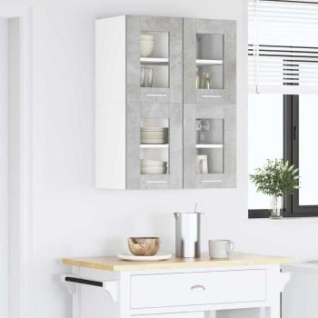 Hängeschrank 2 stk. Betongrau Holzwerkstoff