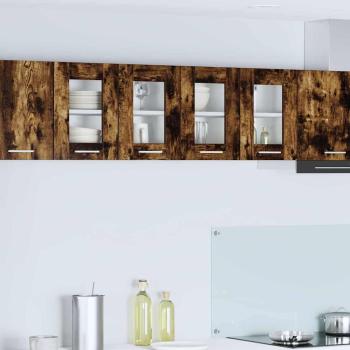 ARDEBO.de - Hängeschrank Riga 2 pcs Geräucherte Eiche 60 x 31 x 40 cm