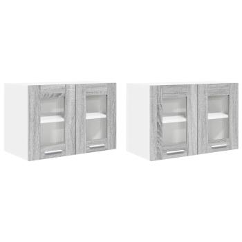 Hängeschrank mit Regal Riga 2 pcs Graues Sonoma 60 x 31 x 40 cm