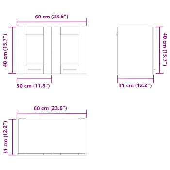 Hängeschrank Riga Artisan-Eiche 60 x 31 x 40 cm Holzwerkstoff