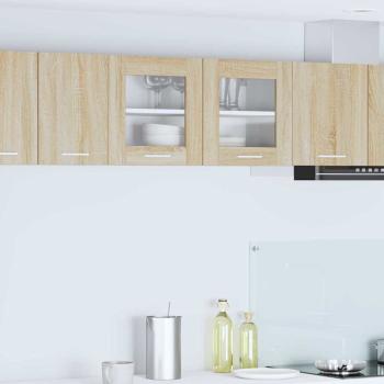 ARDEBO.de - Hängeschrank mit Tür Riga Sonoma-Eiche und Weiß 80 x 31 x 40 cm