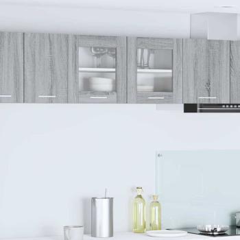 ARDEBO.de - Hängeschrank mit Tür Riga Grau Sonoma und Weiß 80 x 31 x 40 cm