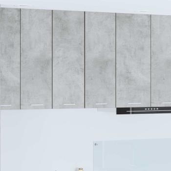 ARDEBO.de - Hängeschrank 2 stk. Betongrau und Weiß Holzwerkstoff