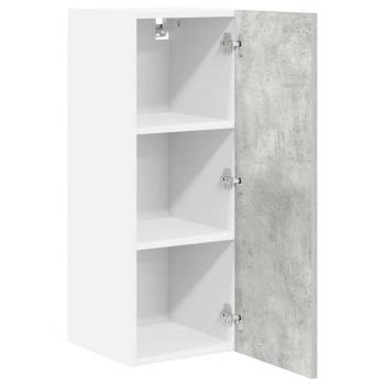 Hängeschrank 2 stk. Betongrau und Weiß Holzwerkstoff