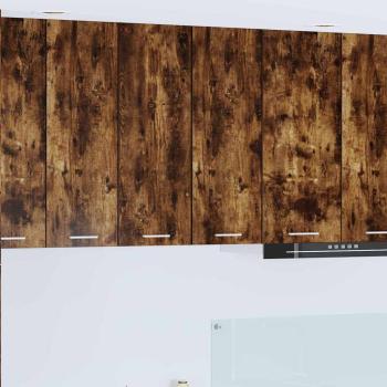 ARDEBO.de - Hängeschrank mit Regal Riga 2 pcs Geräucherte Eiche und Weiß