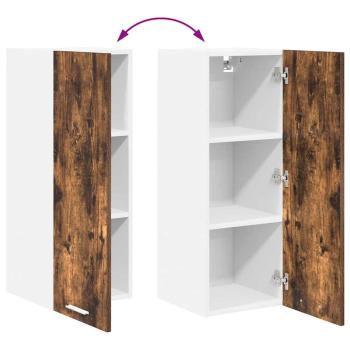 Hängeschrank mit Regal Riga 2 pcs Geräucherte Eiche und Weiß