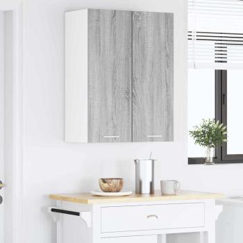 Hängeschrank Grau Sonoma und Weiß 30 x 31 x 80 cm Holzwerkstoff