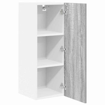 Hängeschrank Grau Sonoma und Weiß 30 x 31 x 80 cm Holzwerkstoff