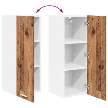 Hängeschrank Riga 2 pcs Altes Holz und Weiß 30 x 31 x 80 cm