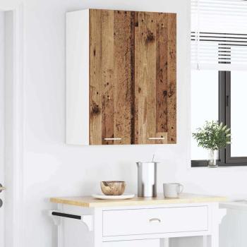Hängeschrank Riga 2 pcs Altes Holz und Weiß 30 x 31 x 80 cm