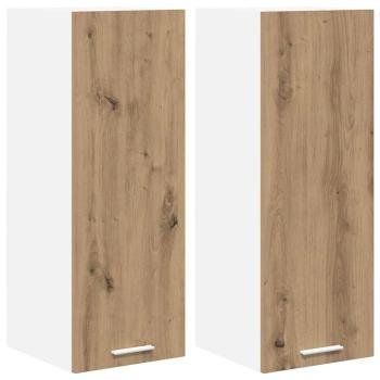Hängeschrank Riga 2 pcs Artisan-Eiche und Weiß 30 x 31 x 80 cm